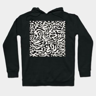 Black and Ivory Doodles / Minimal Pattern Hoodie